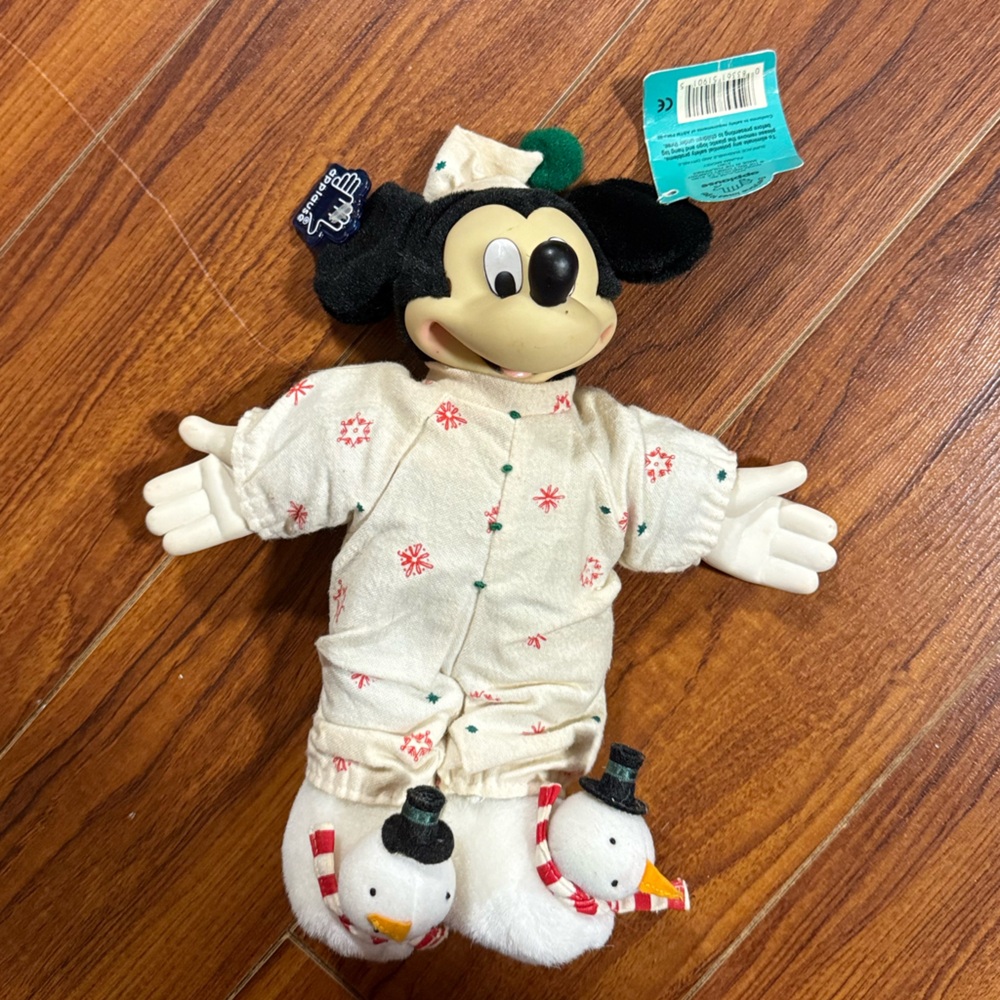 Vintage Mickey Mouse Christmas Pajama Doll - Collectible